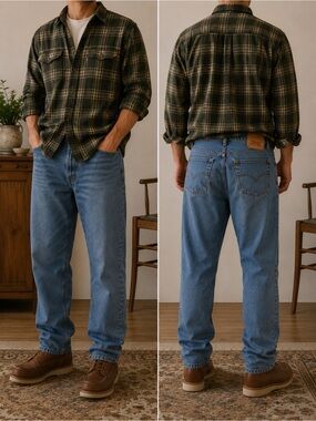 Vintage Levi's 512 Made in Canada Tapered Jeans 38x30 Light Wash USA Style